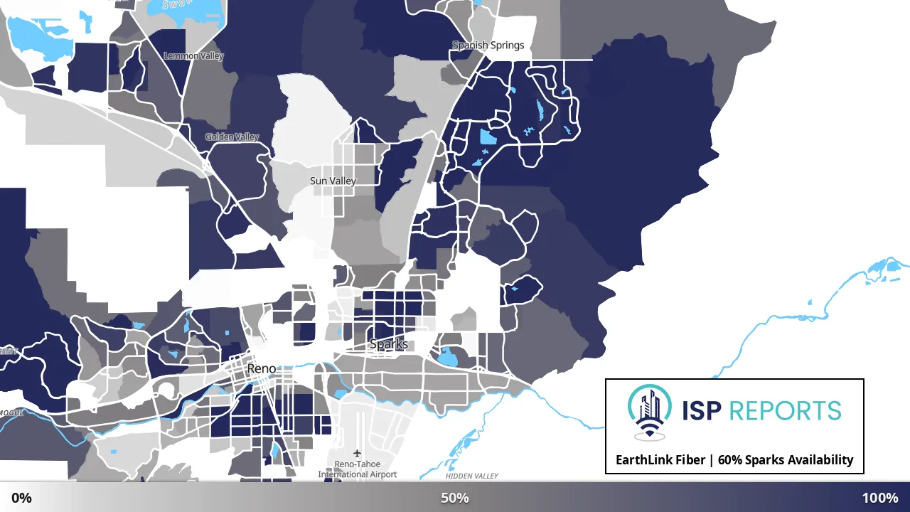 Sparks, NV map of internet availability