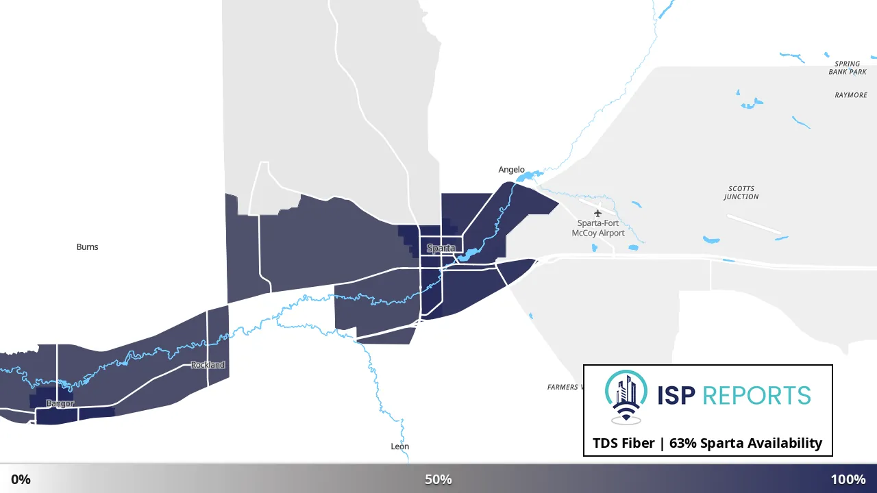 Sparta, WI map of internet availability