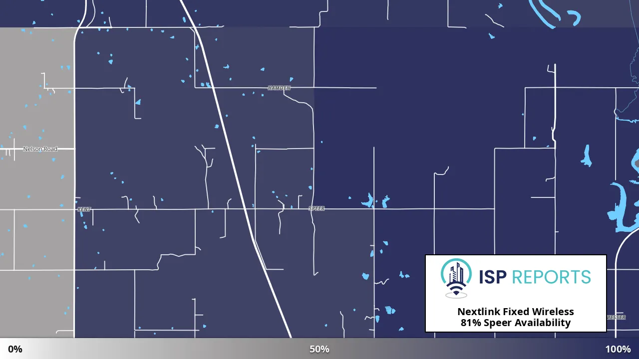 Speer, OK map of internet availability