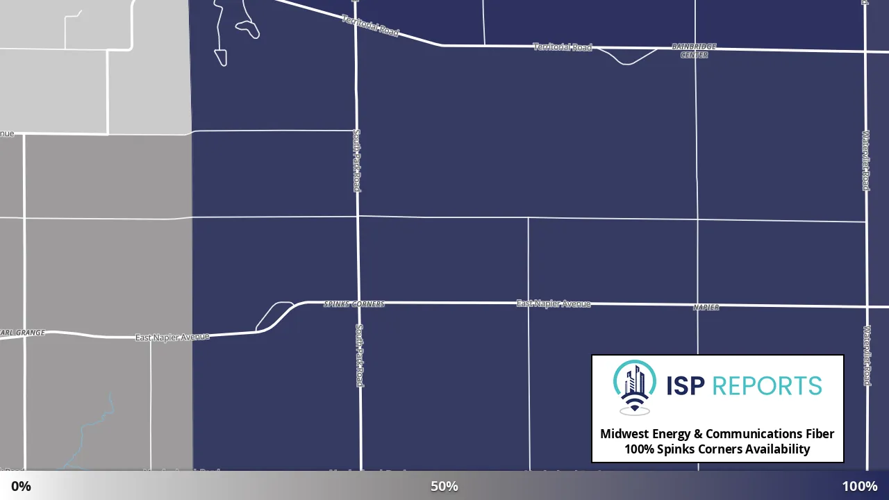 Spinks Corners, MI map of internet availability