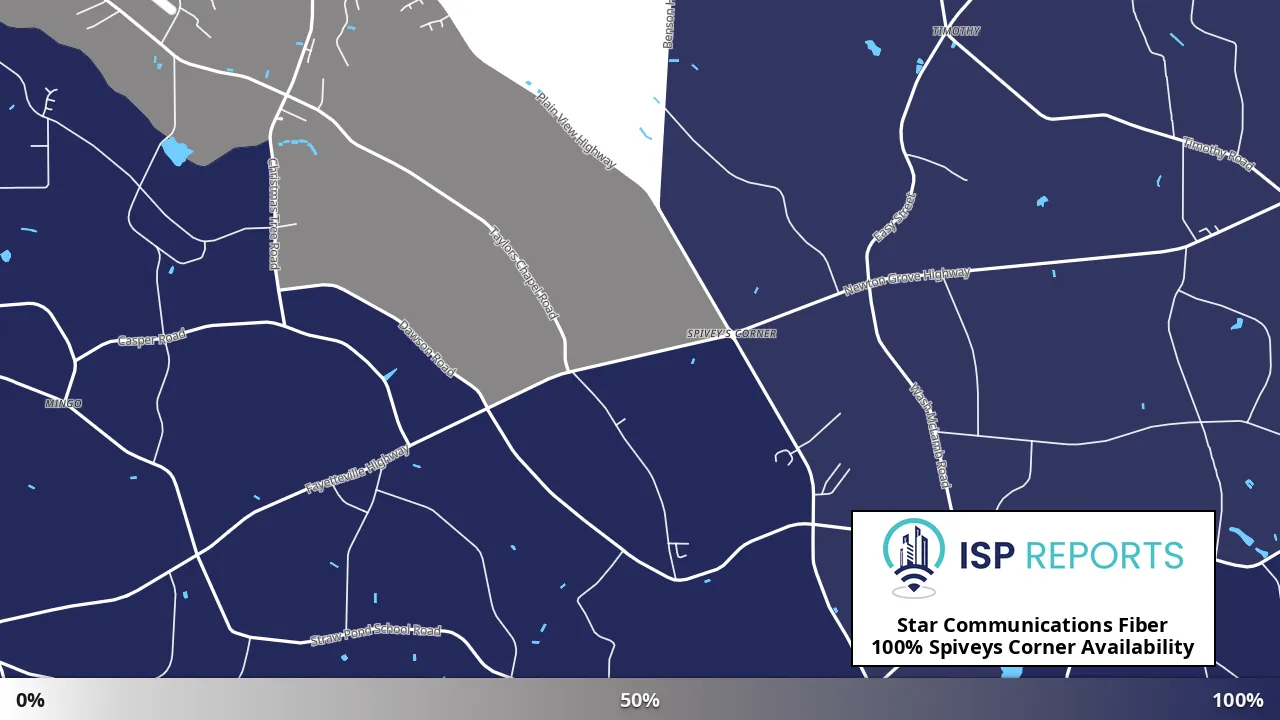 Spiveys Corner, NC map of internet availability