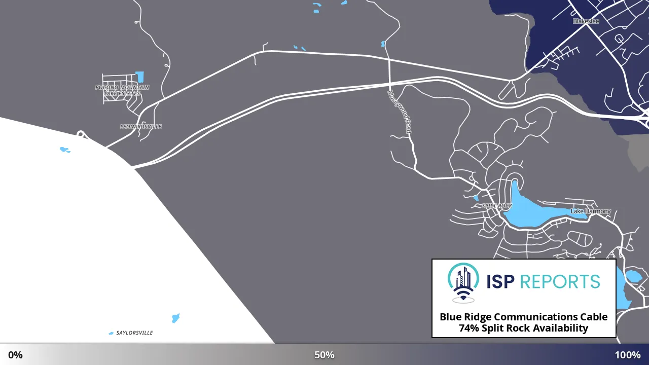 Split Rock, PA map of internet availability