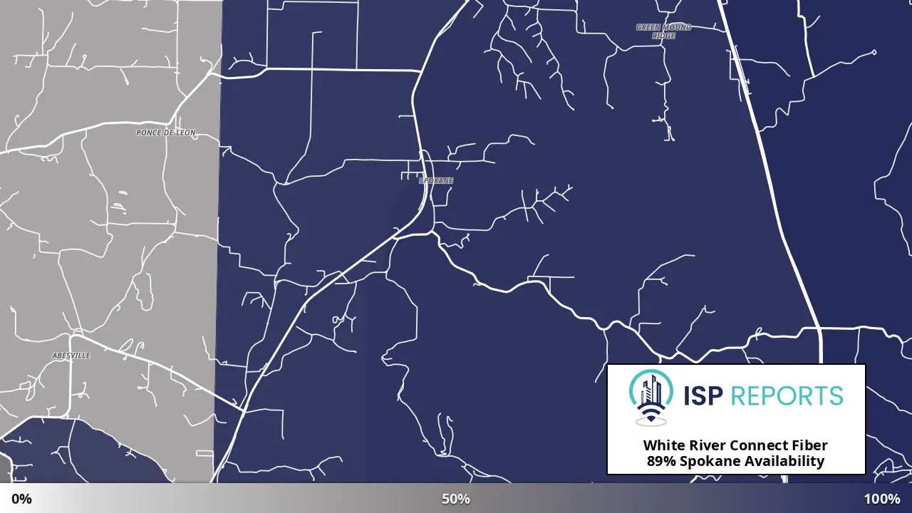 Spokane, MO map of internet availability