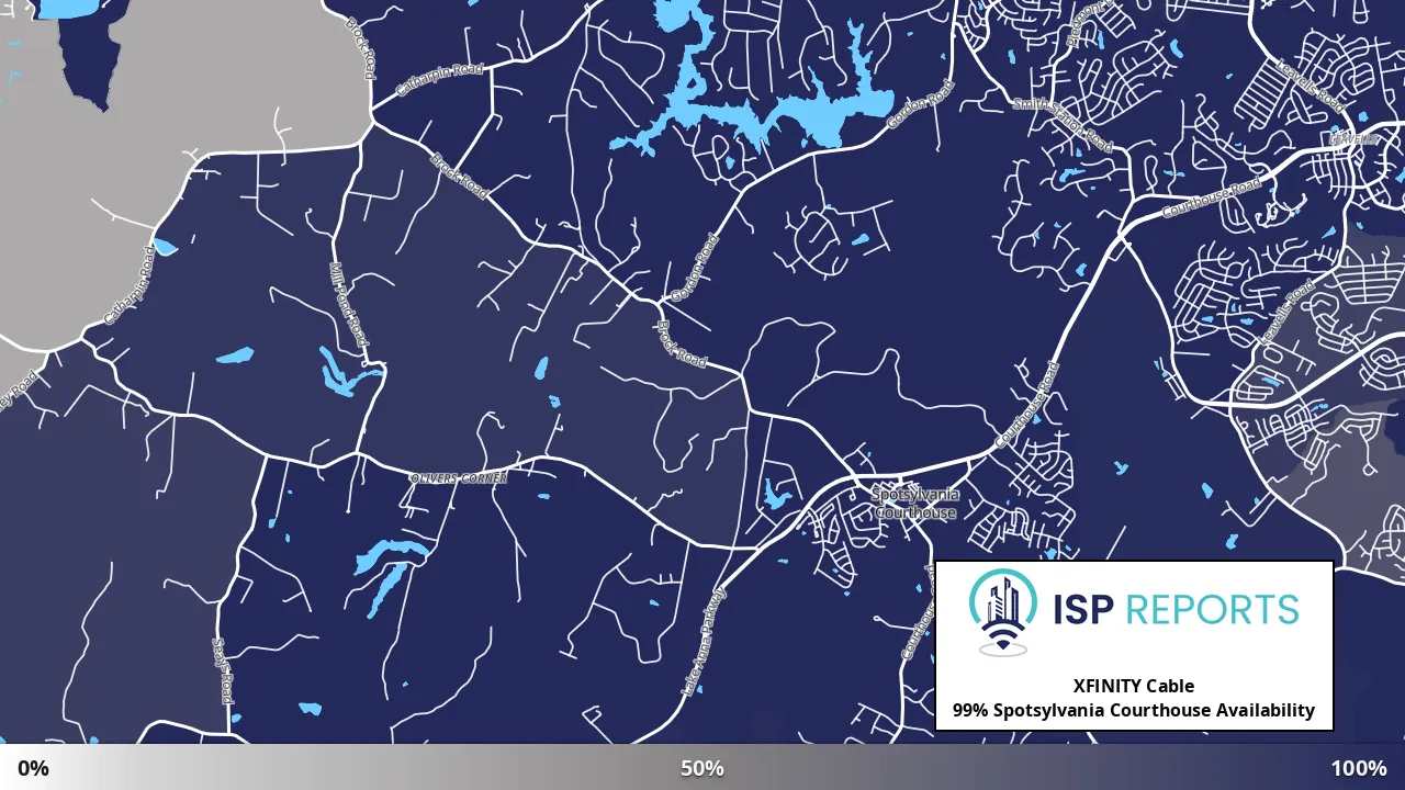 Spotsylvania Courthouse, VA map of internet availability