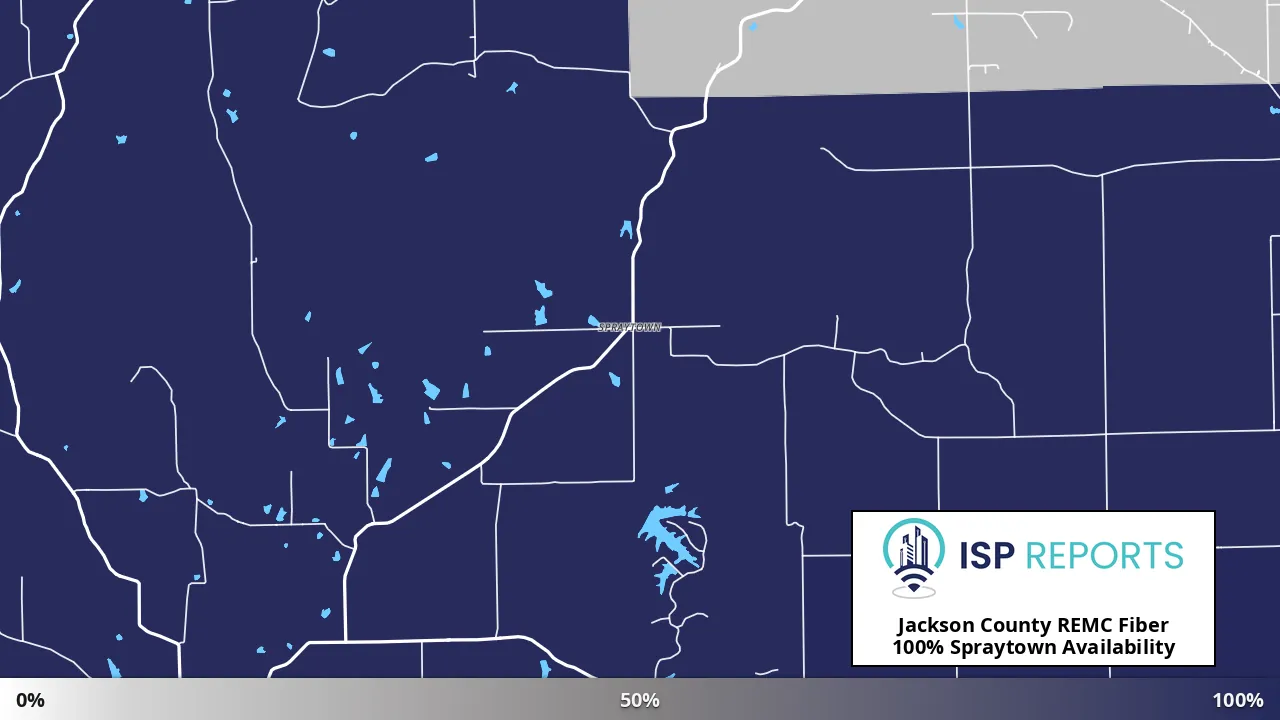Spraytown, IN map of internet availability