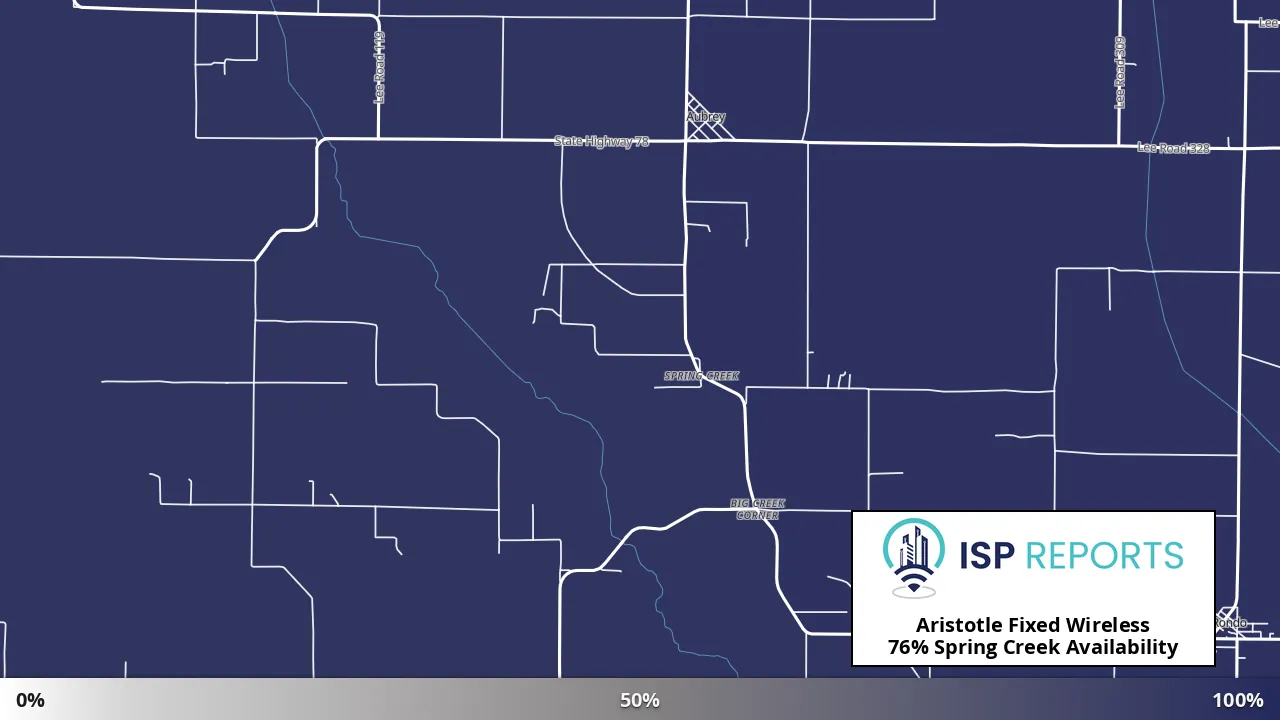 Spring Creek, AR map of internet availability