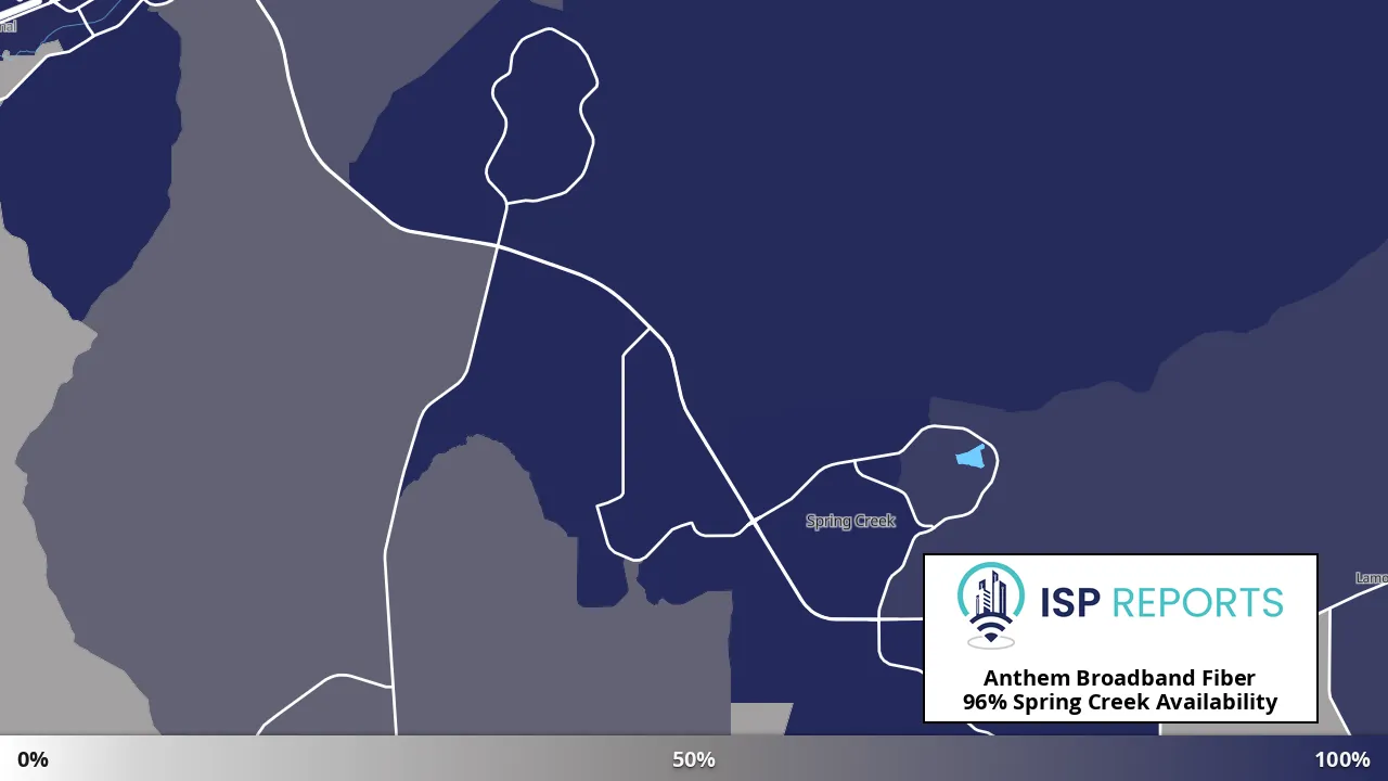 Spring Creek, NV map of internet availability