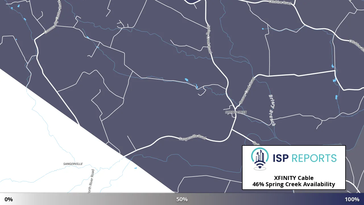 Spring Creek, VA map of internet availability
