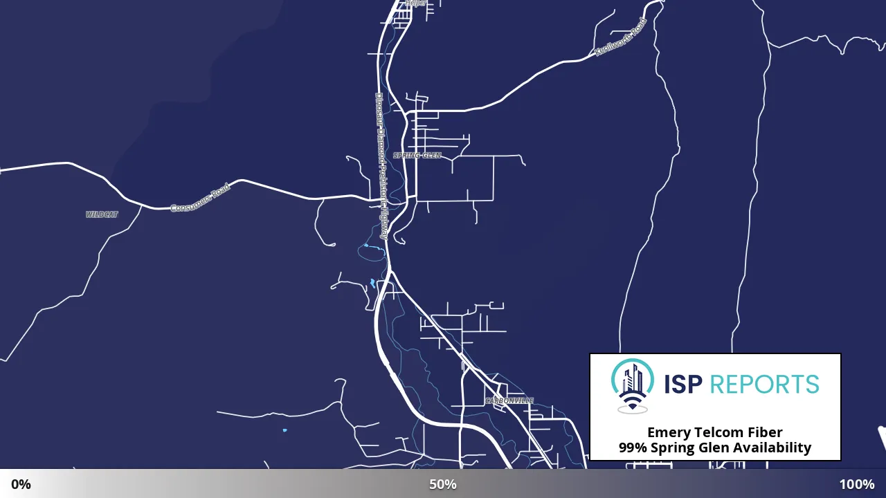Spring Glen, UT map of internet availability