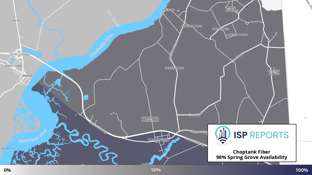 Spring Grove, MD map of internet availability