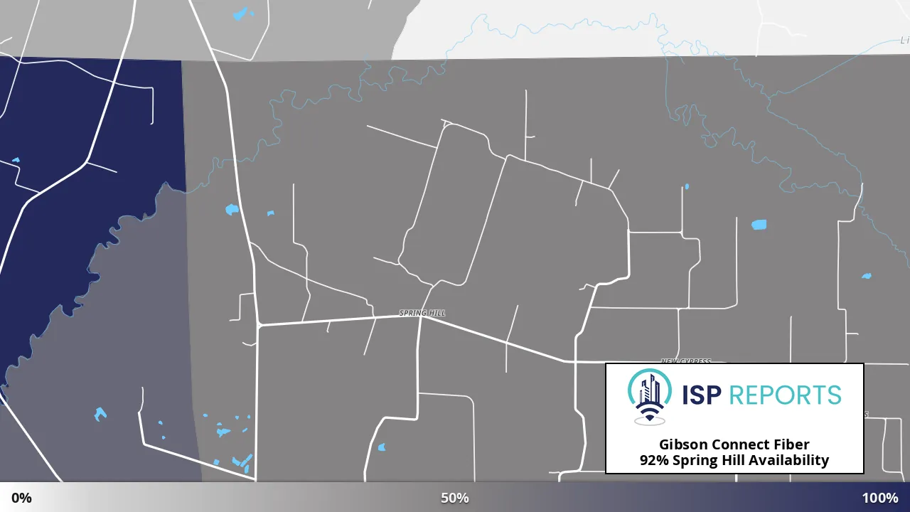 Spring Hill, KY map of internet availability