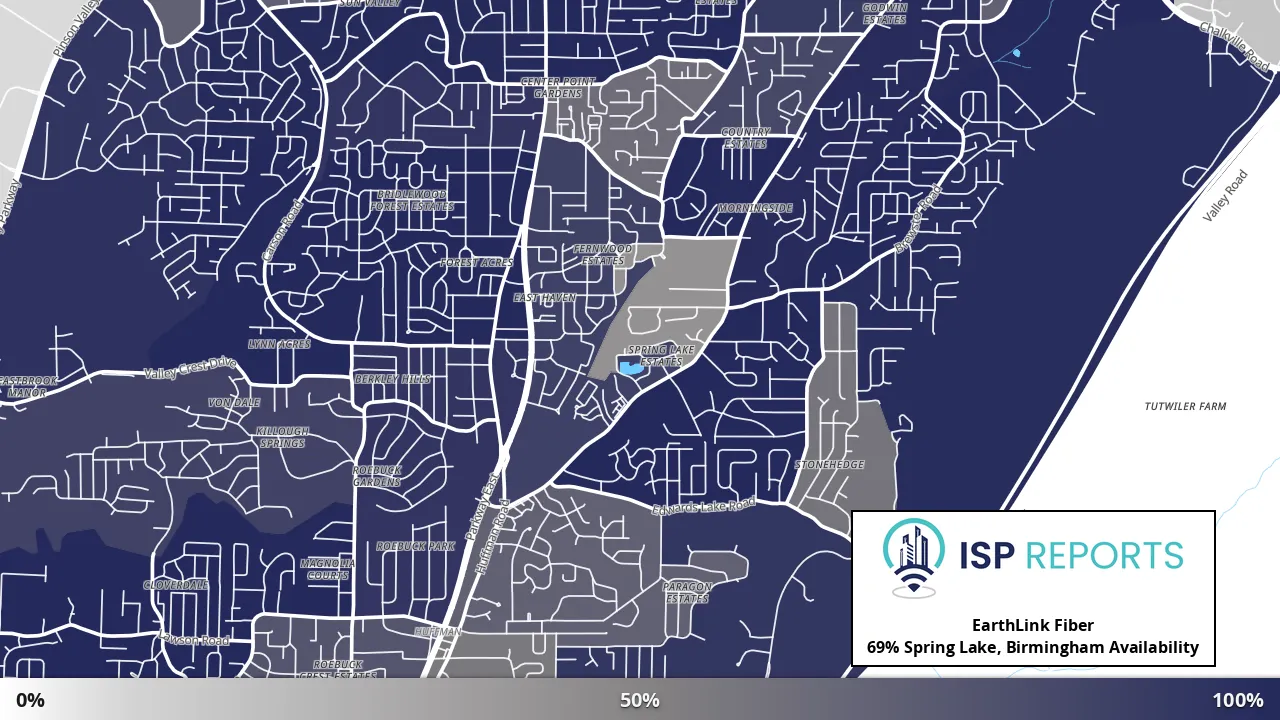 Spring Lake, Birmingham, AL map of internet availability
