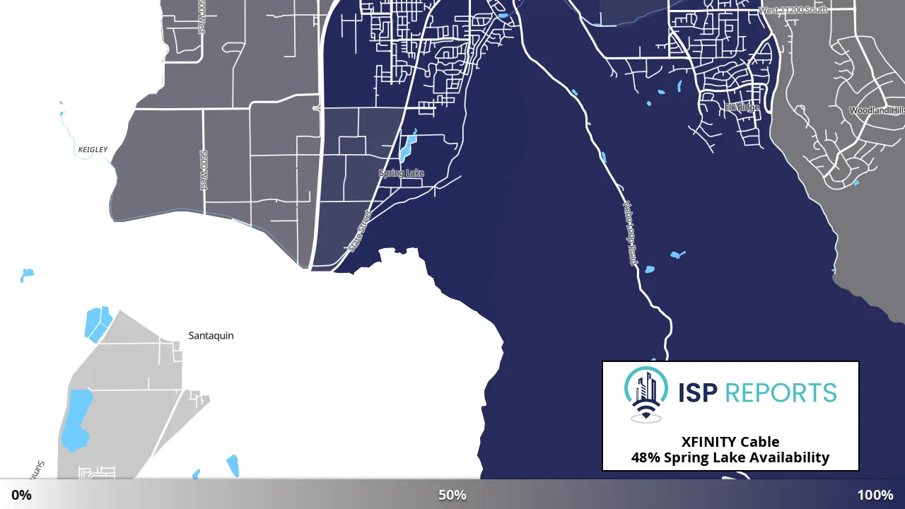 Spring Lake, UT map of internet availability