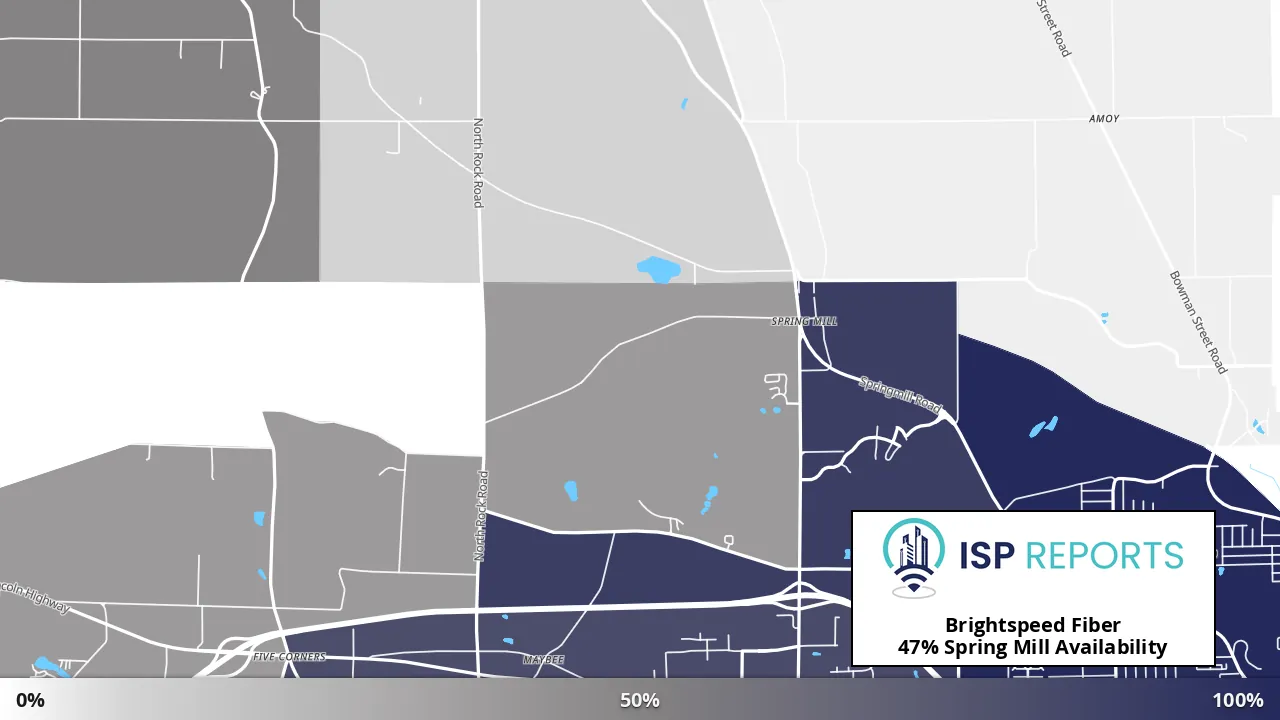 Spring Mill, OH map of internet availability