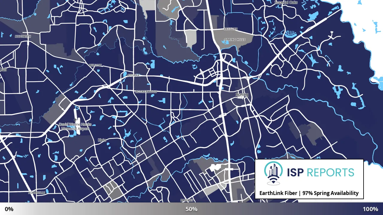 Spring, TX map of internet availability