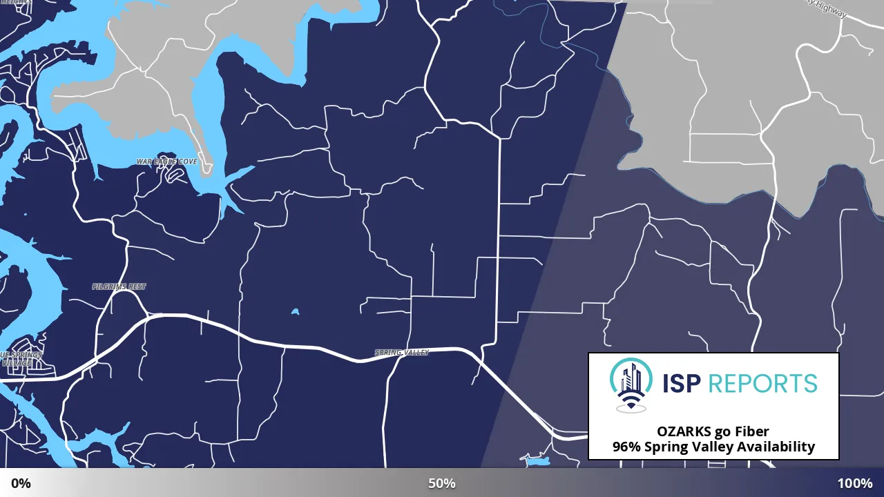 Spring Valley, AR map of internet availability