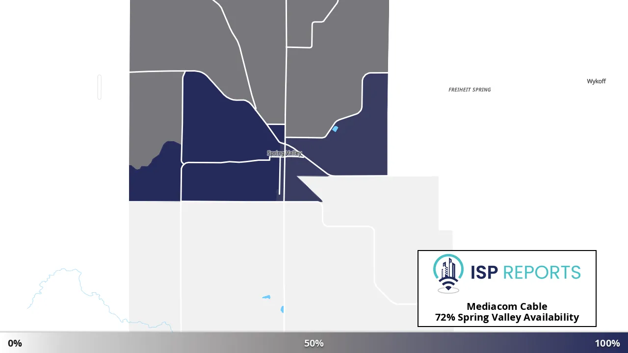 Spring Valley, MN map of internet availability