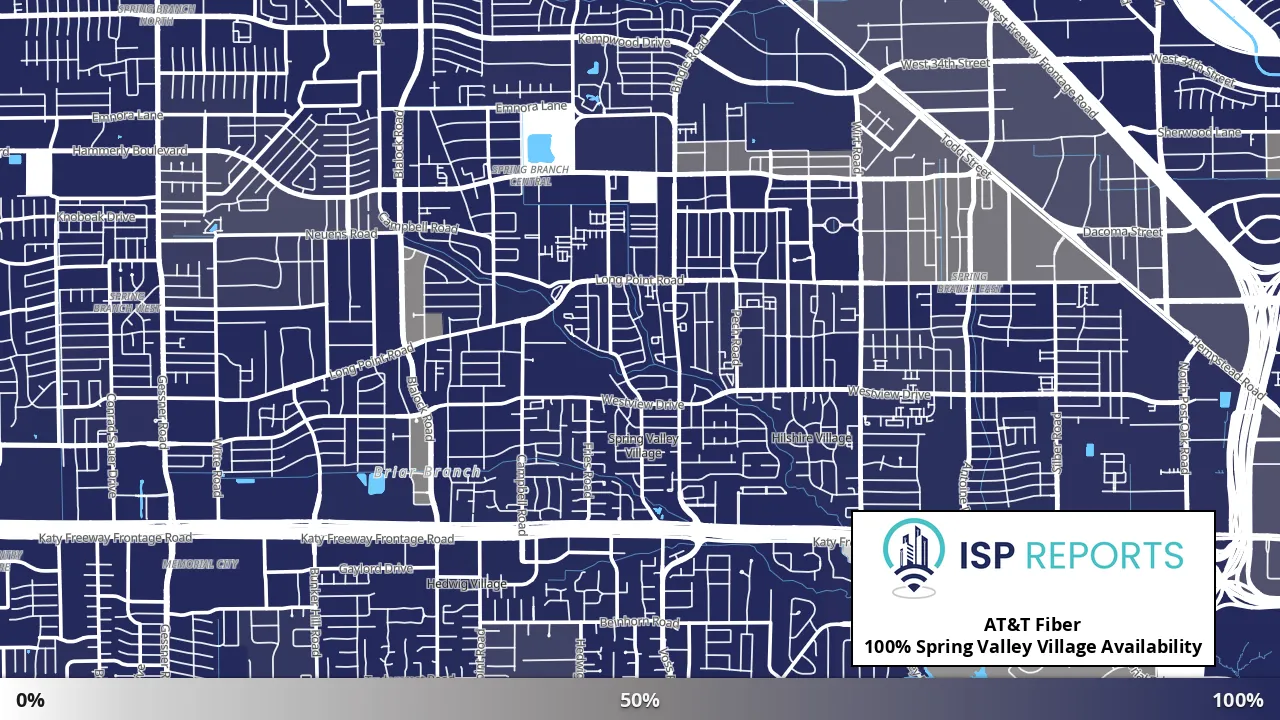 Spring Valley Village, TX map of internet availability