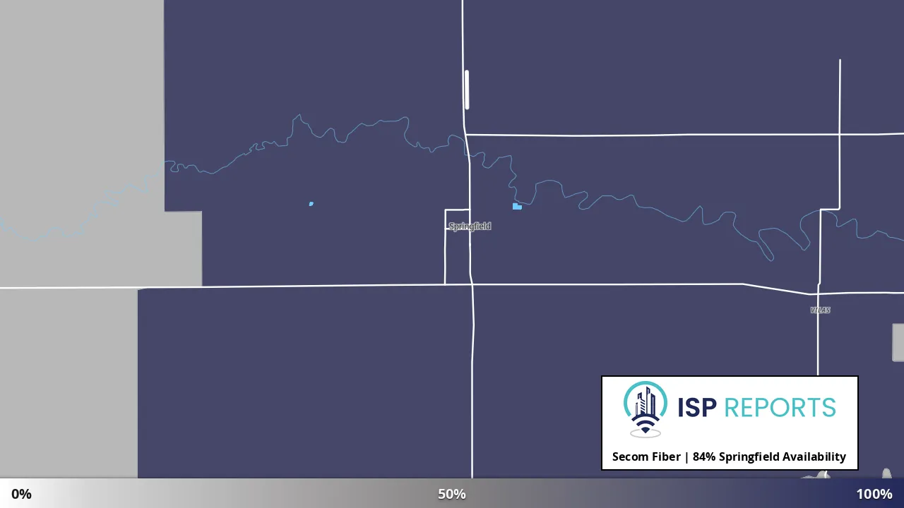 Springfield, CO map of internet availability
