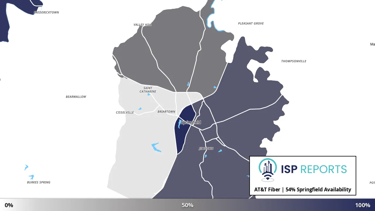 Springfield, KY map of internet availability