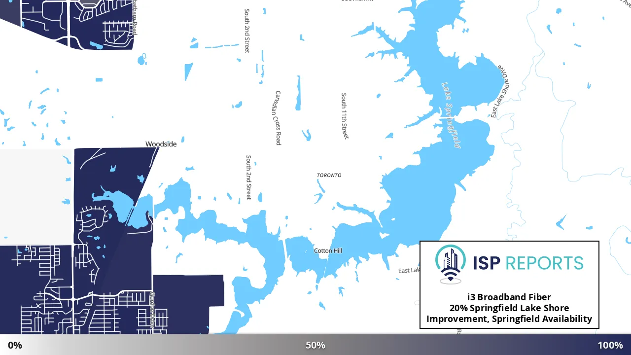 Springfield Lake Shore Improvement, Springfield, IL map of internet availability