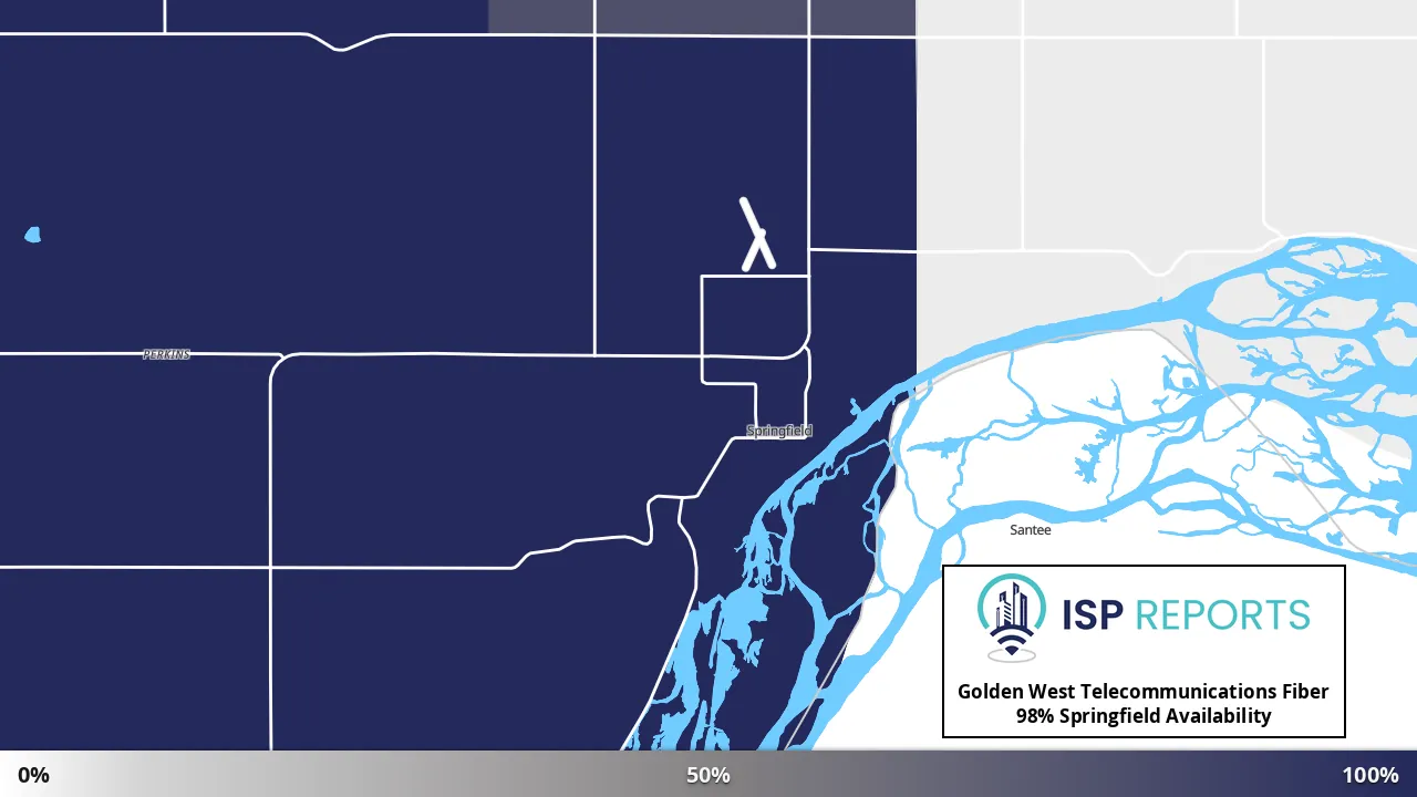 Springfield, SD map of internet availability