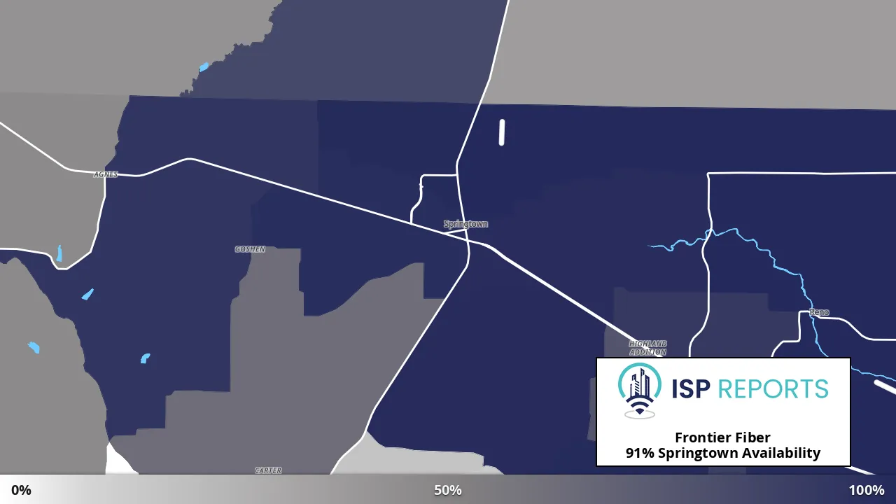 Springtown, TX map of internet availability