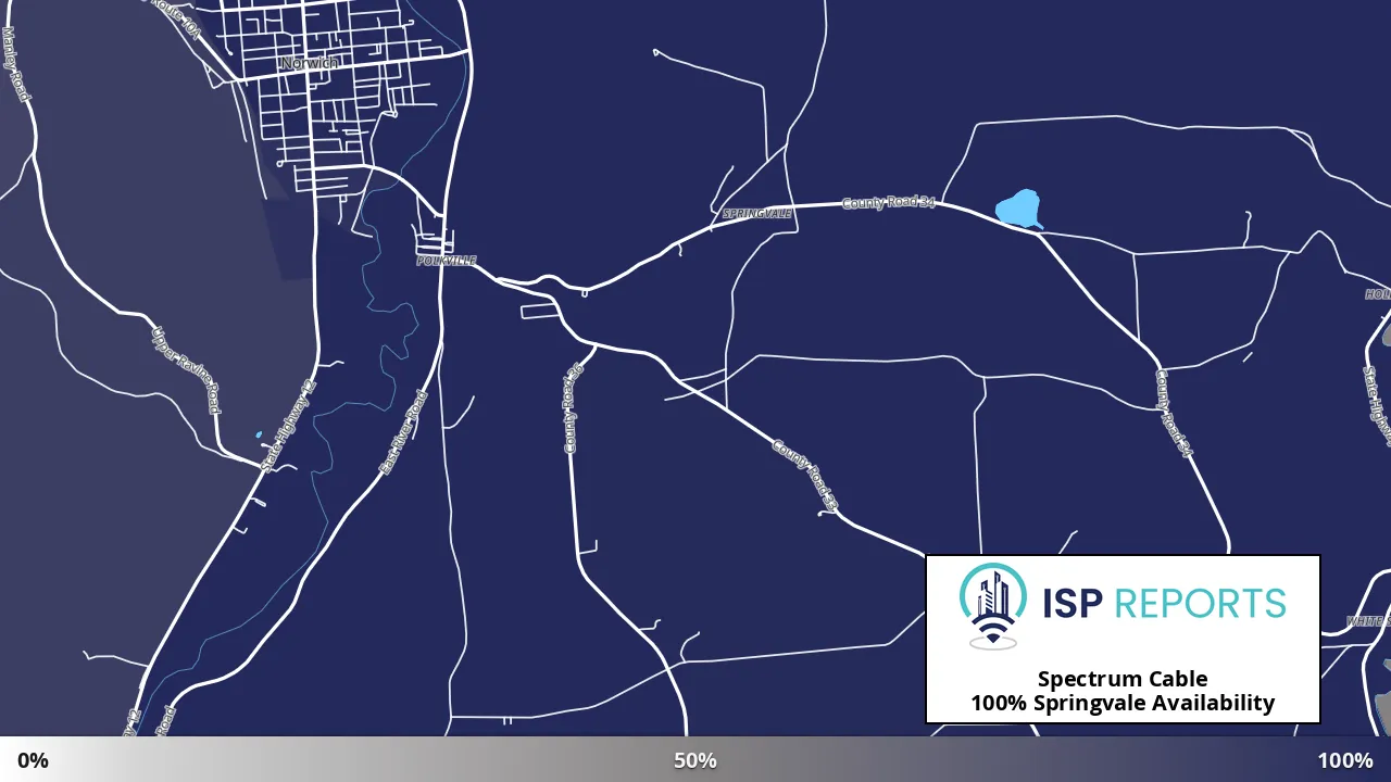 Springvale, NY map of internet availability