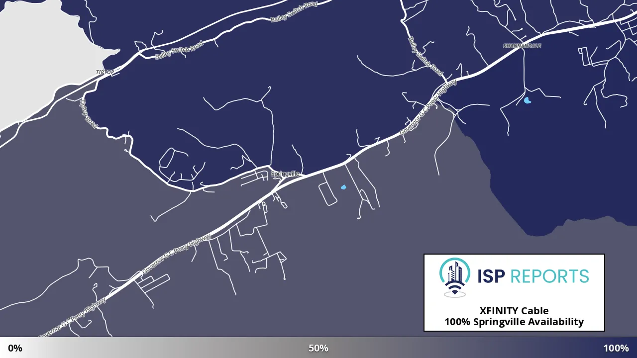 Springville, VA map of internet availability