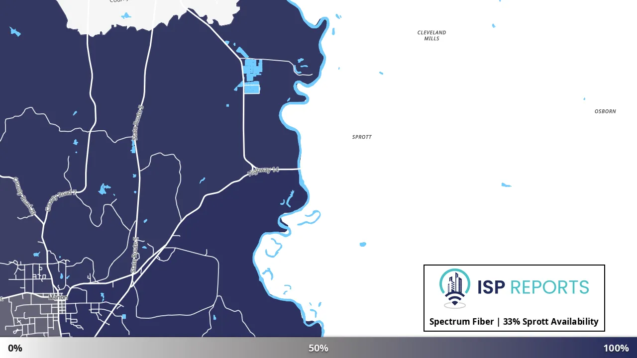 Sprott, AL map of internet availability