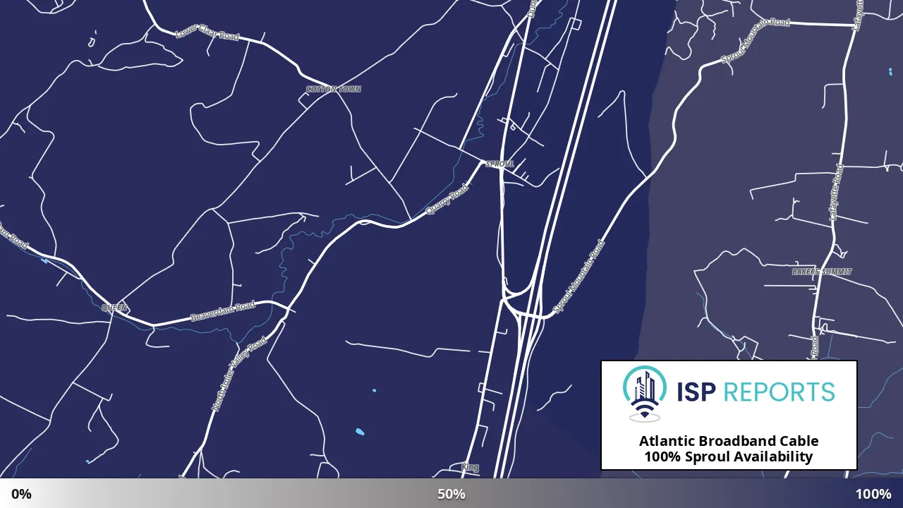 Sproul, PA map of internet availability