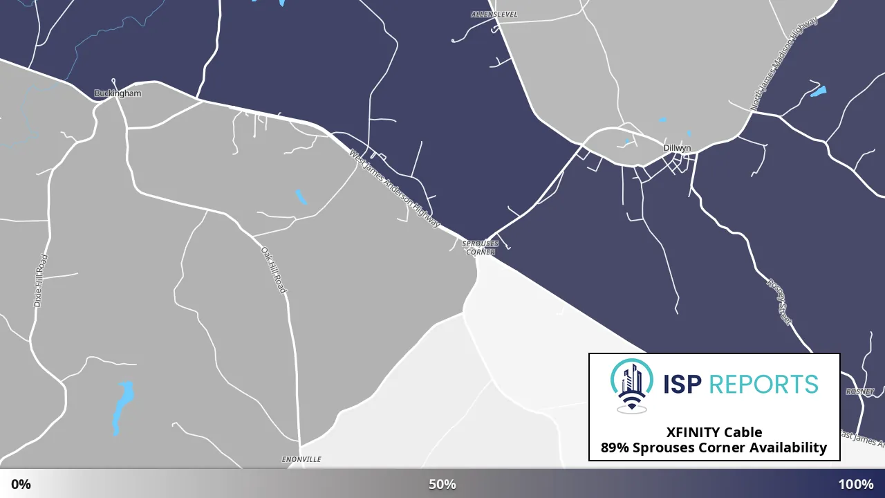 Sprouses Corner, VA map of internet availability
