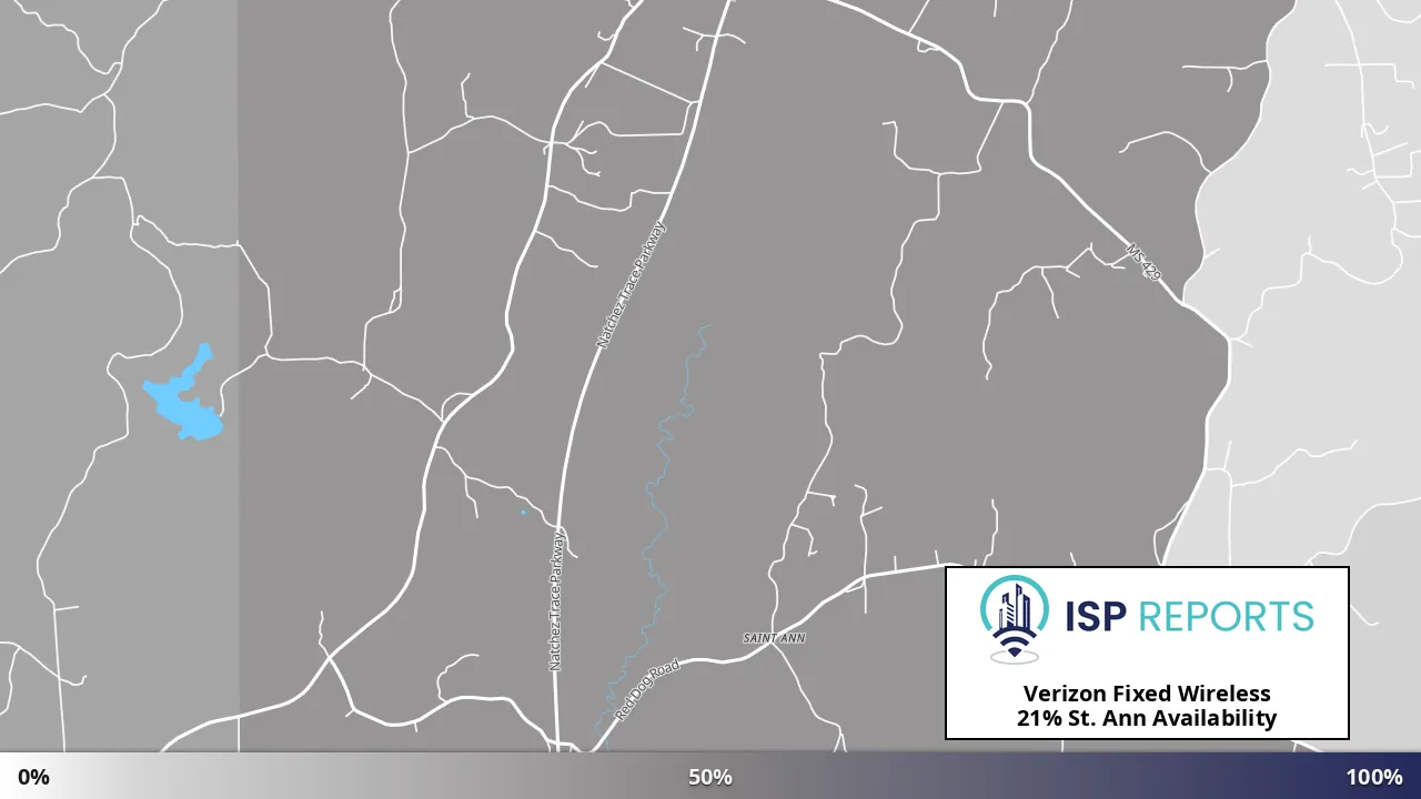 St. Ann, MS map of internet availability