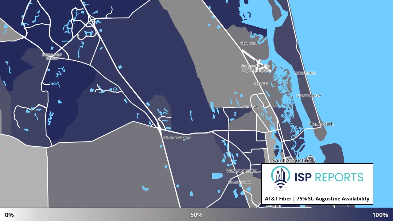 St. Augustine, FL map of internet availability