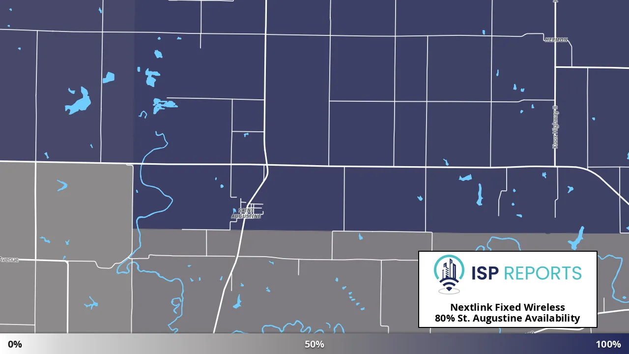 St. Augustine, IL map of internet availability