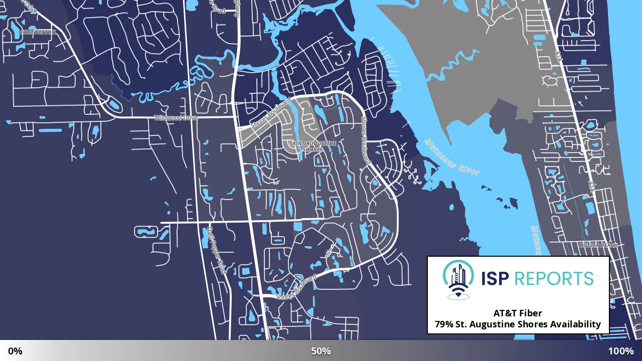 St. Augustine Shores, FL map of internet availability