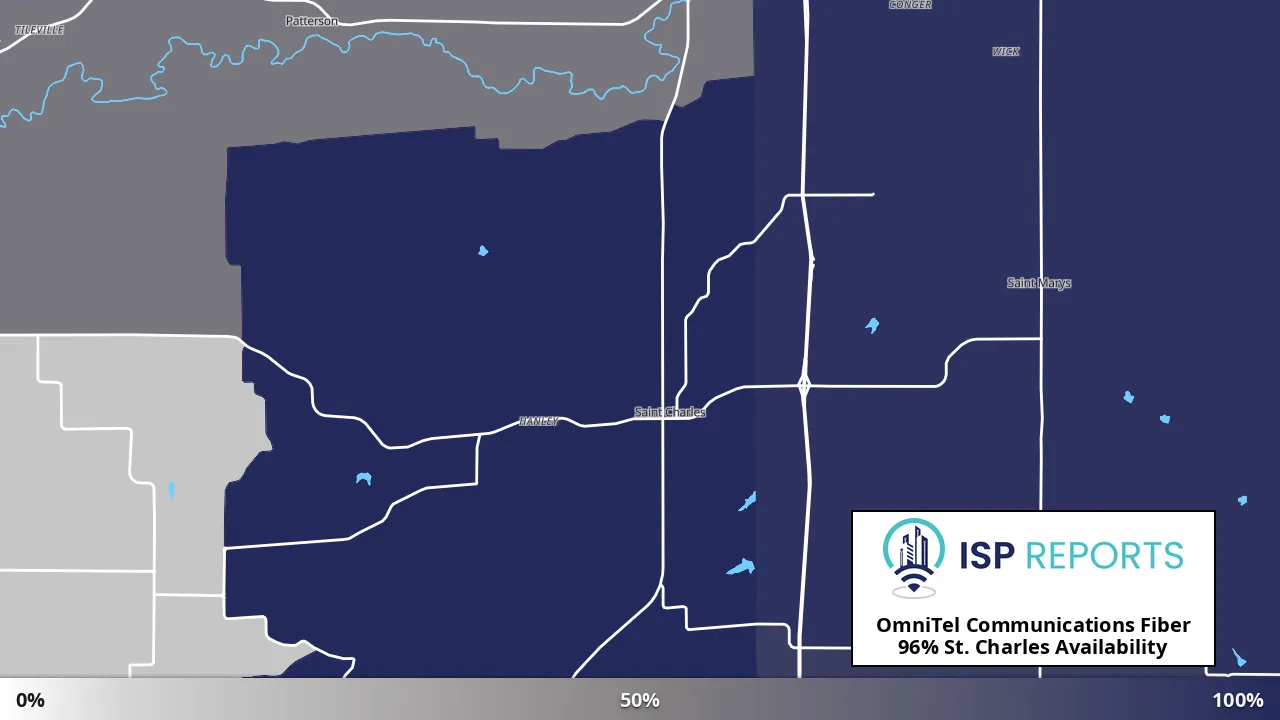 St. Charles, IA map of internet availability