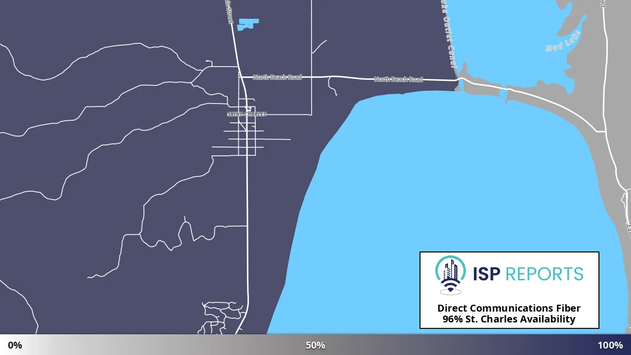 St. Charles, ID map of internet availability