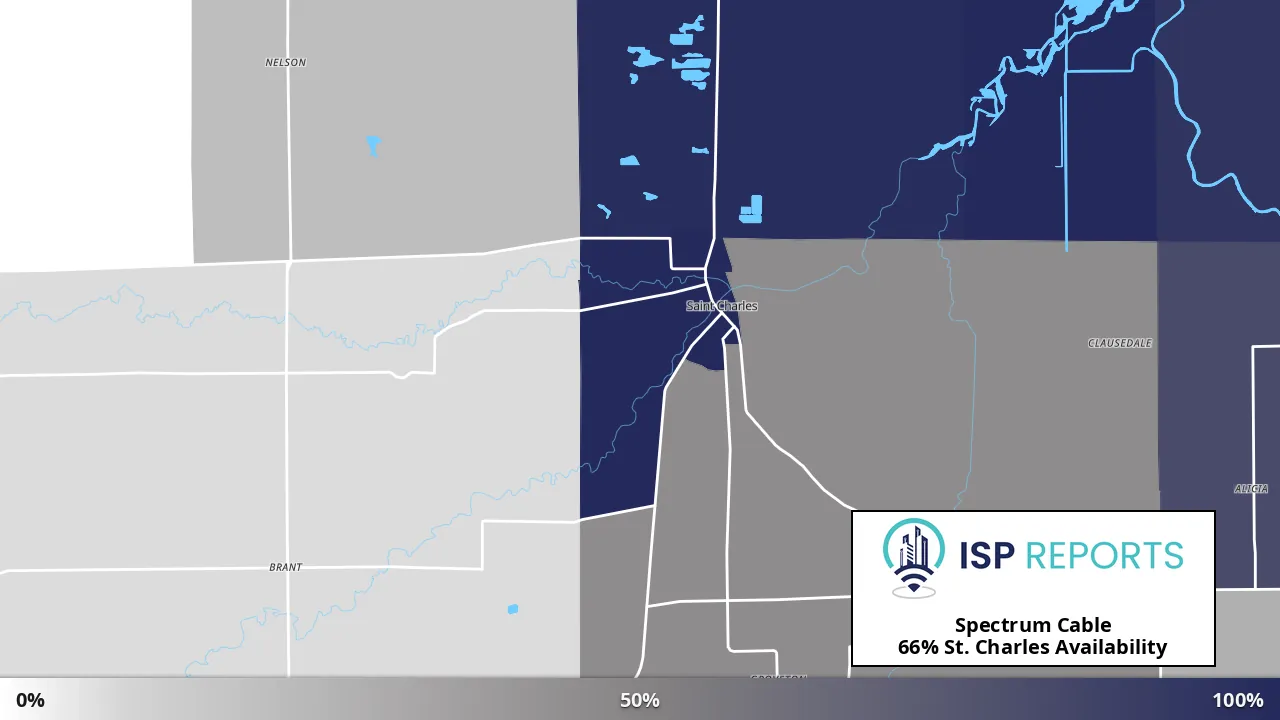 St. Charles, MI map of internet availability