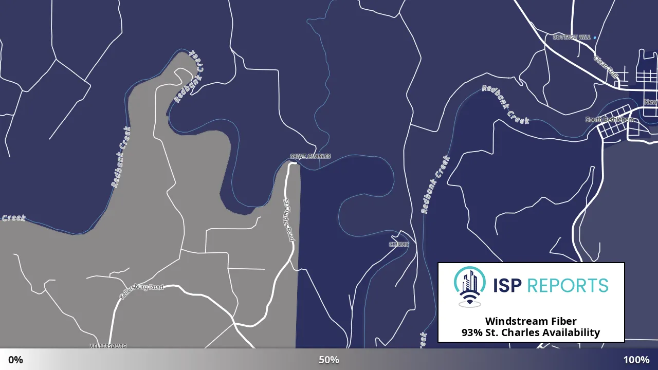 St. Charles, PA map of internet availability