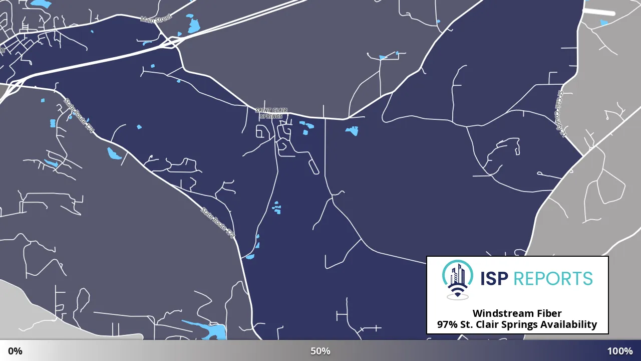 St. Clair Springs, AL map of internet availability