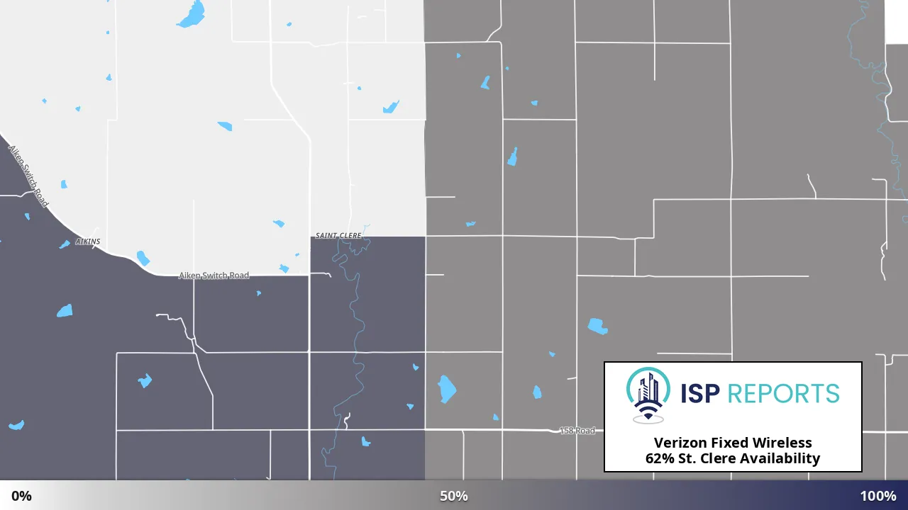 St. Clere, KS map of internet availability