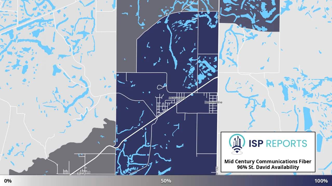 St. David, IL map of internet availability