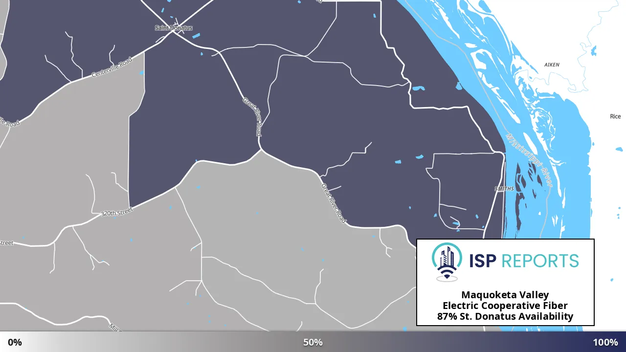 St. Donatus, IA map of internet availability