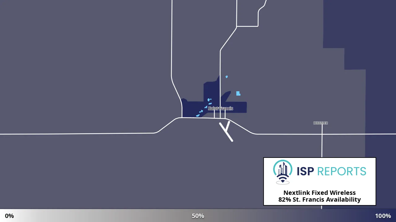 St. Francis, KS map of internet availability