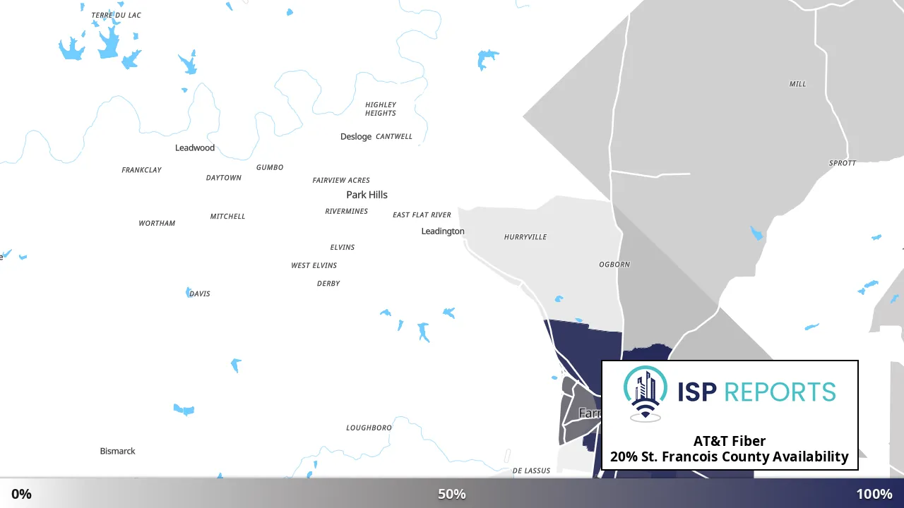 St. Francois County, MO map of internet availability