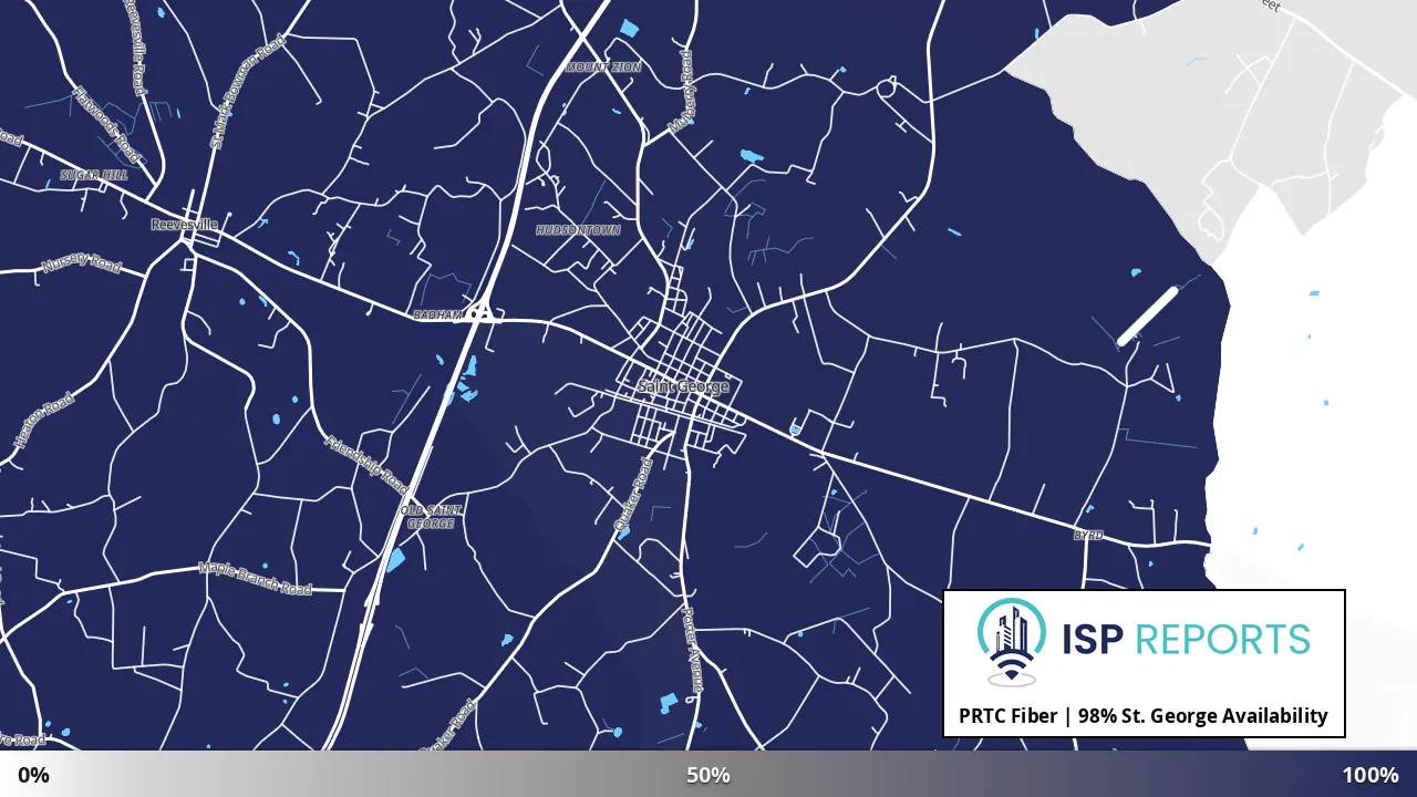 St. George, SC map of internet availability