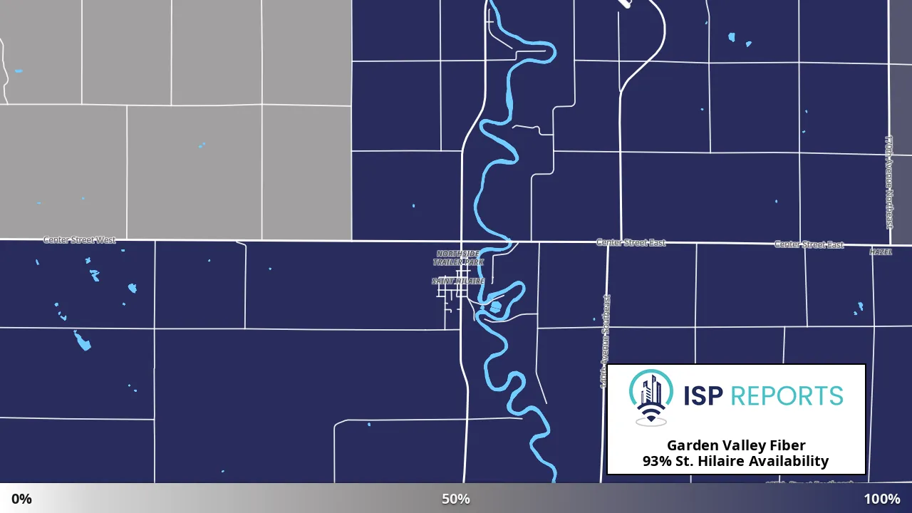 St. Hilaire, MN map of internet availability