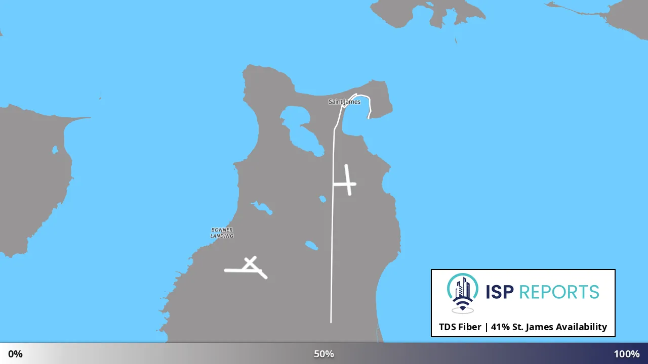 St. James, MI map of internet availability