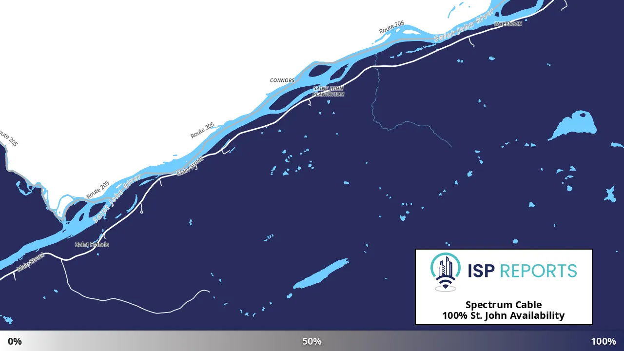 St. John, ME map of internet availability